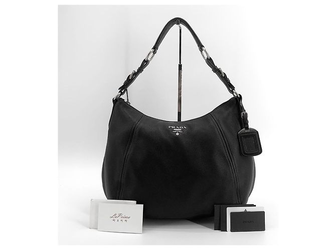 Balenciaga Bolsa hobo em couro com logo triangular, bolsa de ombro Preto - vista 9