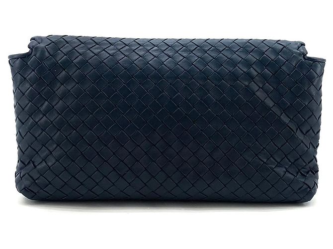 Bottega Veneta Borsa a tracolla con patta Intrecciato Blu - vista 2