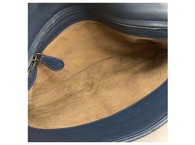 Bottega Veneta Borsa a tracolla con patta Intrecciato Blu - vista 6