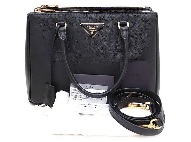 Prada Borsa Galleria Saffiano Lux Medium Tote Bag e Borsa a Tracolla Nero - vista 12
