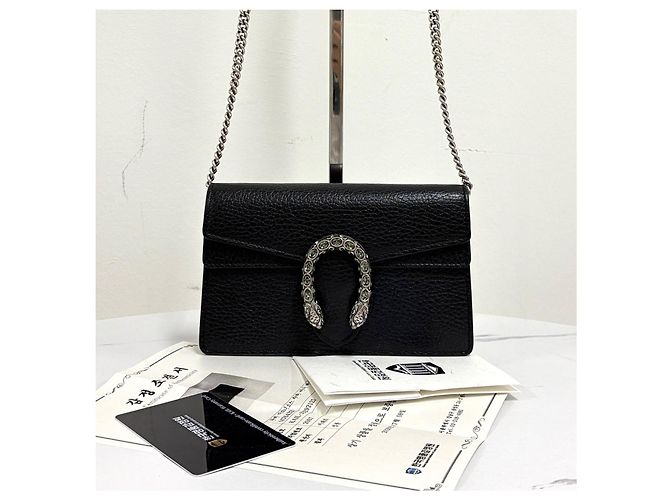 Gucci Borsa a tracolla Dionysus Super Mini con catena Nero - vista 16
