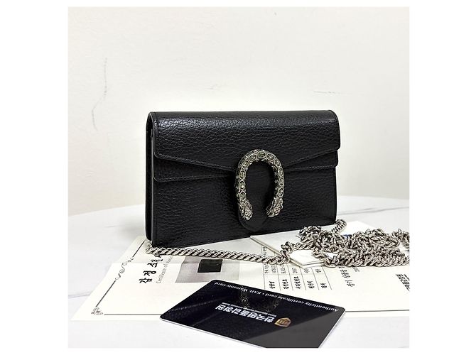 Gucci Borsa a tracolla Dionysus Super Mini con catena Nero - vista 5