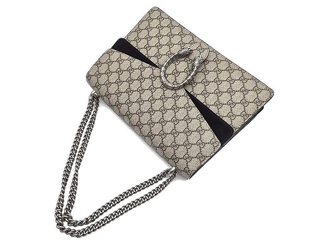 Gucci Borsa a tracolla Dionysus Supreme Chain Marrone - vista 4