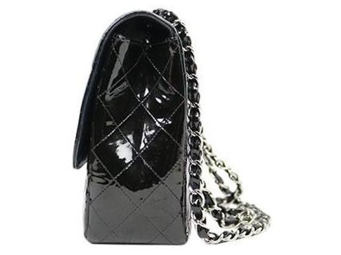 Chanel Borsa Classic Handbag Single Flap Large in vernice nera Nero - vista 2