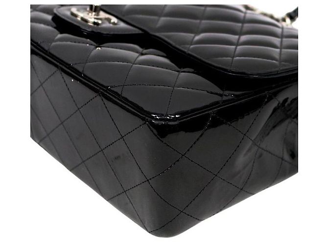 Chanel Borsa Classic Handbag Single Flap Large in vernice nera Nero - vista 5