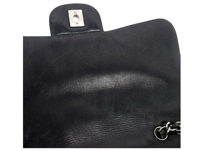 Chanel Borsa Classic Handbag Single Flap Large in vernice nera Nero - vista 7