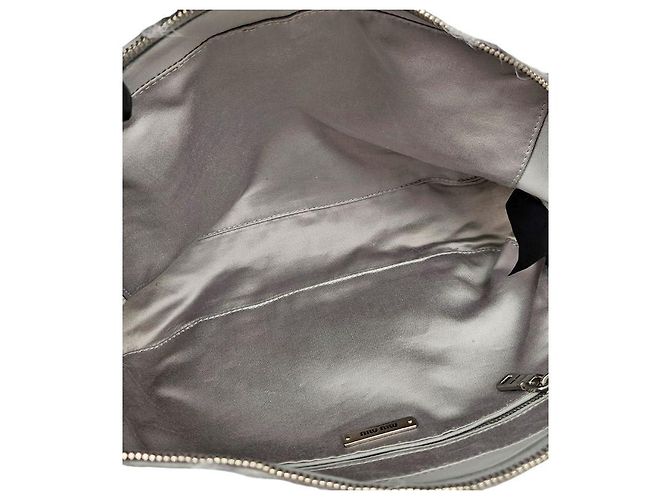 Miu Miu Borsa a tracolla con catena in pelliccia Montone grigia Marrone - vista 9