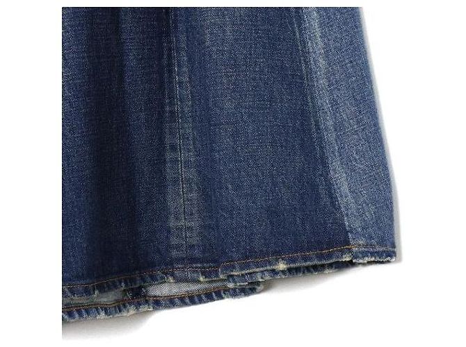 Céline Plissierter langer Denim-Rock - Ansicht 3