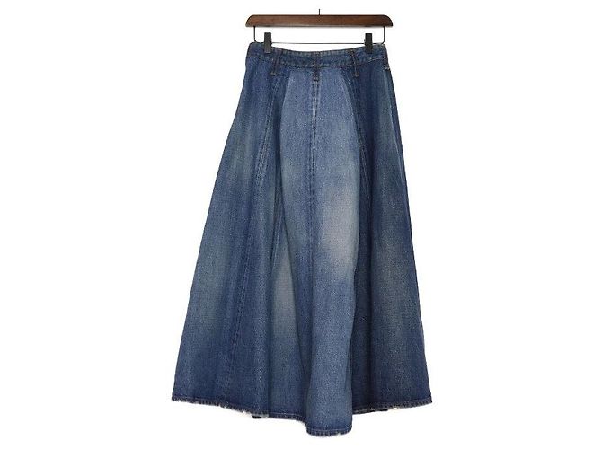 Céline Plissierter langer Denim-Rock - Ansicht 4