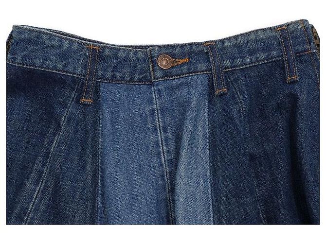 Céline Plissierter langer Denim-Rock - Ansicht 5