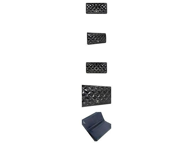Chanel Cartera larga clásica de charol Khaki Castaño - vista 2