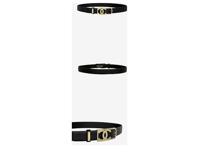 Chanel Cinturón Logo CC Negro - vista 2