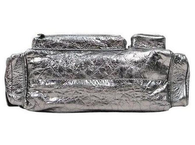 Balenciaga Borsa a tracolla Silver Super City XS Argento - vista 4