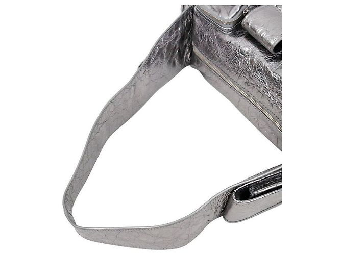 Balenciaga Borsa a tracolla Silver Super City XS Argento - vista 8