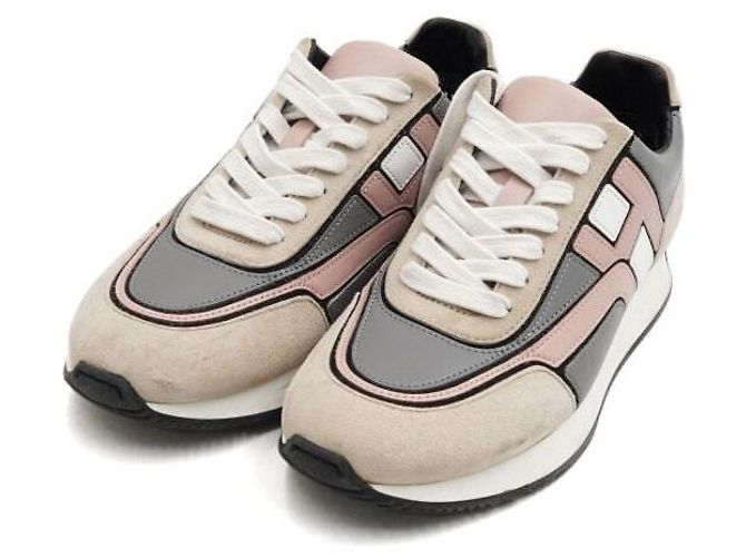 Hermès Sneakers in camoscio e tela con logo - vista 3