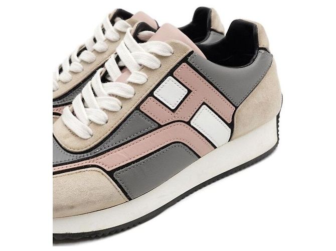 Hermès Sneakers in camoscio e tela con logo - vista 6