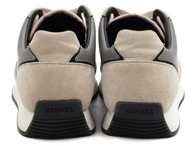 Hermès Sneakers in camoscio e tela con logo - vista 7