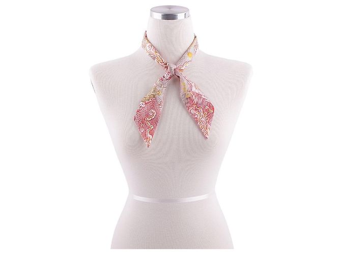 Hermès Fita de seda Twilly Vermelho - vista 12