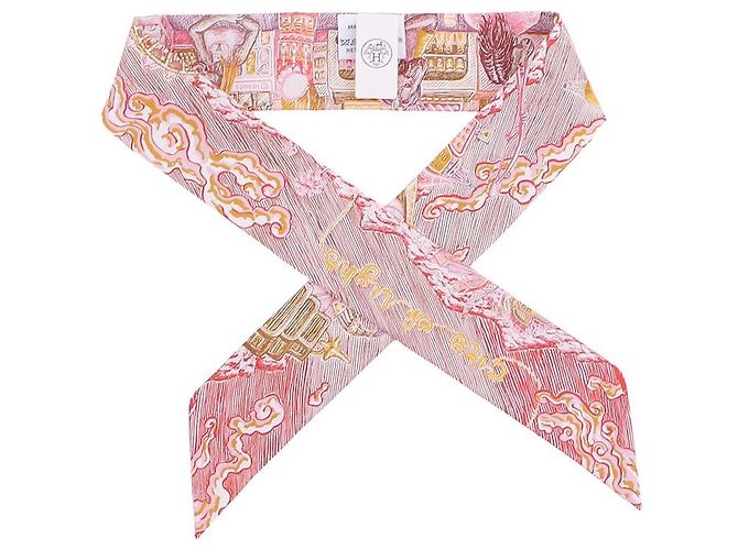 Hermès Fita de seda Twilly Vermelho - vista 9