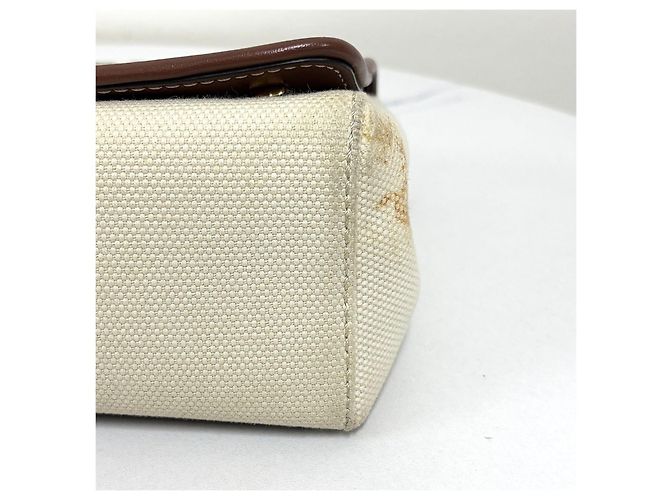 Burberry Picca borsa a tracolla in tela di cotone Bianco - vista 10