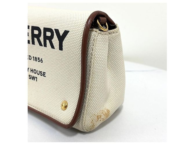Burberry Picca borsa a tracolla in tela di cotone Bianco - vista 6