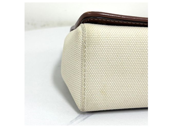Burberry Picca borsa a tracolla in tela di cotone Bianco - vista 9