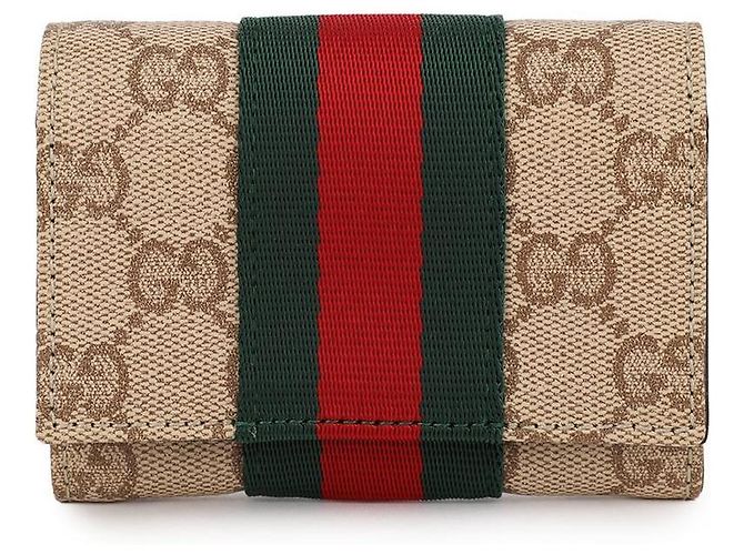 Gucci Tarjetero bifold Web Detail Castaño - vista 3