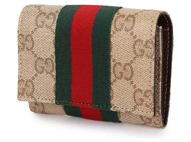 Gucci Tarjetero bifold Web Detail Castaño - vista 4
