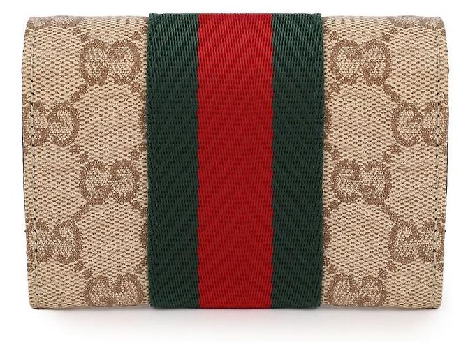 Gucci Tarjetero bifold Web Detail Castaño - vista 5