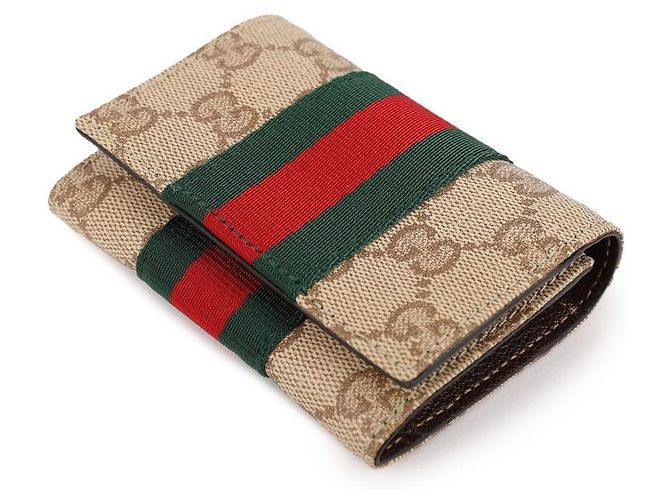 Gucci Tarjetero bifold Web Detail Castaño - vista 6