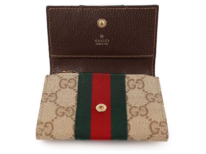 Gucci Tarjetero bifold Web Detail Castaño - vista 7
