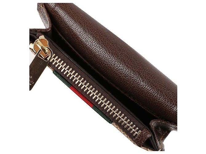 Gucci Tarjetero bifold Web Detail Castaño - vista 9