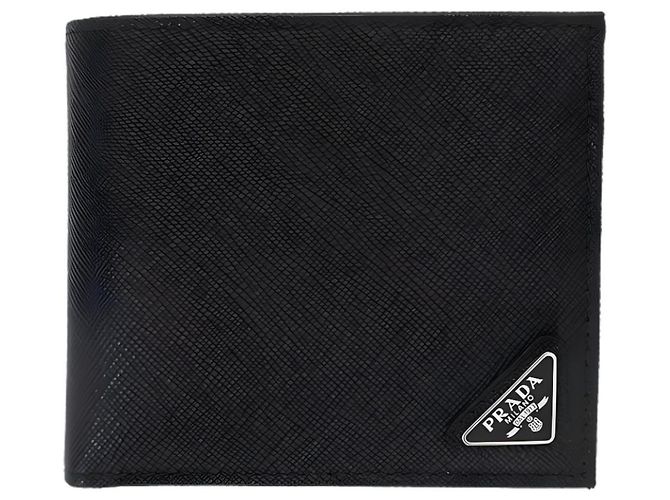 Prada Triangle Logo Pocket Wallet Black - view 2