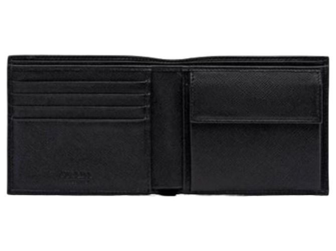 Prada Triangle Logo Pocket Wallet Black - view 6