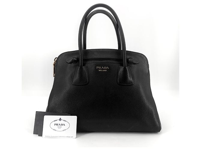 Prada Saffiano Top Handle Tote Bag Schwarz - Ansicht 10