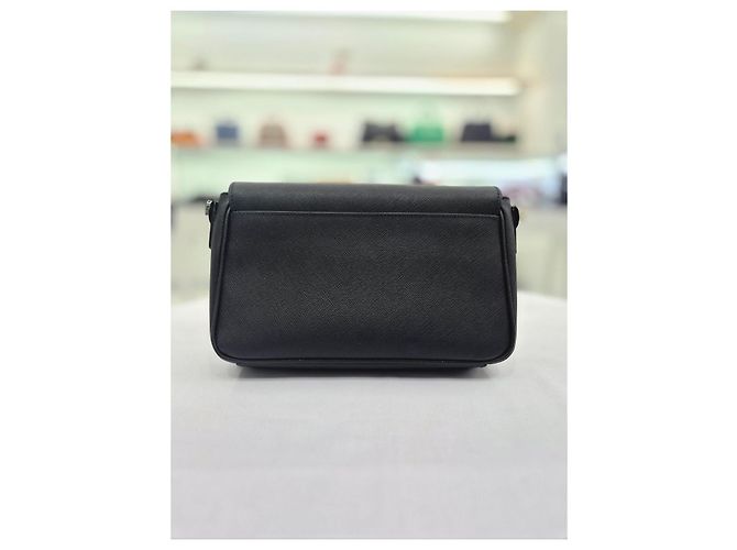 Prada Bolso de hombro de cuero Saffiano negro - vista 14