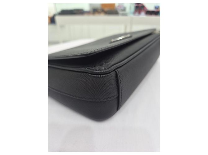 Prada Bolso de hombro de cuero Saffiano negro - vista 18