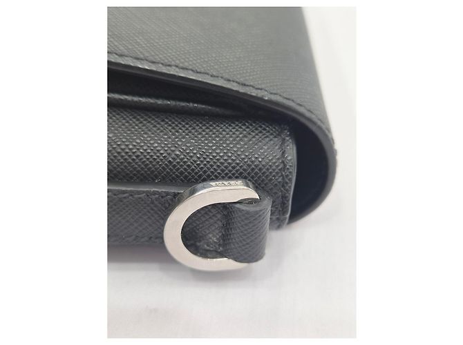 Prada Bolso de hombro de cuero Saffiano negro - vista 20