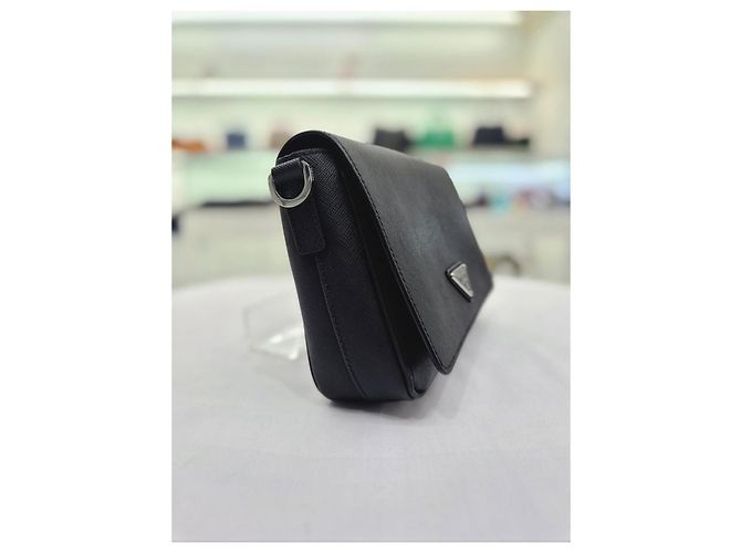 Prada Bolso de hombro de cuero Saffiano negro - vista 5