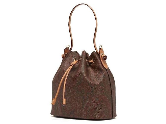 Etro Borsa a Secchiello a Spalla Donna in Jacquard Paisley Multicolore - vista 5