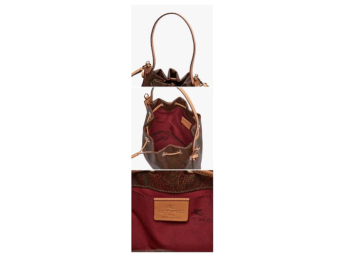 Etro Borsa a Secchiello a Spalla Donna in Jacquard Paisley Multicolore - vista 9