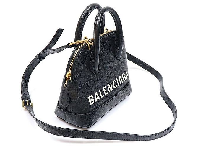 Balenciaga Mini Ville Top Handle Black Grained Calfskin XXS Nero - vista 3
