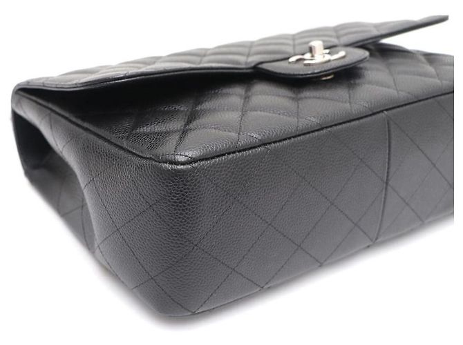 Chanel Borsa a tracolla Caviar Classic Large Jumbo One Flap con catena argentata Nero - vista 5