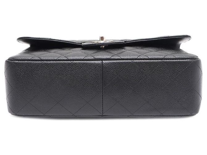 Chanel Borsa a tracolla Caviar Classic Large Jumbo One Flap con catena argentata Nero - vista 6