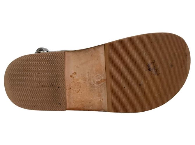 Chanel Mules sandalo con logo CC e velcro da donna, Argento Vintage - vista 11