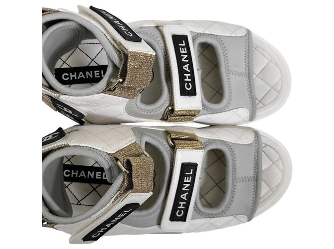 Chanel Sandali alti da donna con cinturino in velcro stile gladiatore Bianco - vista 12