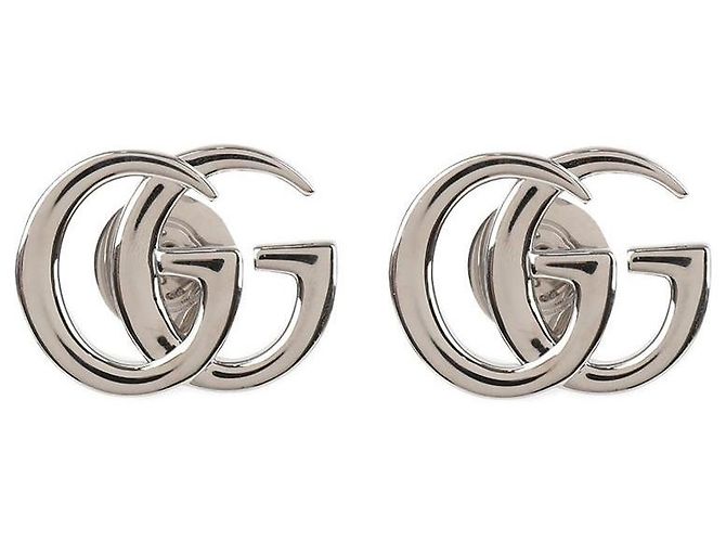 Gucci Orecchini a lobo GG Marmont Argento - vista 3
