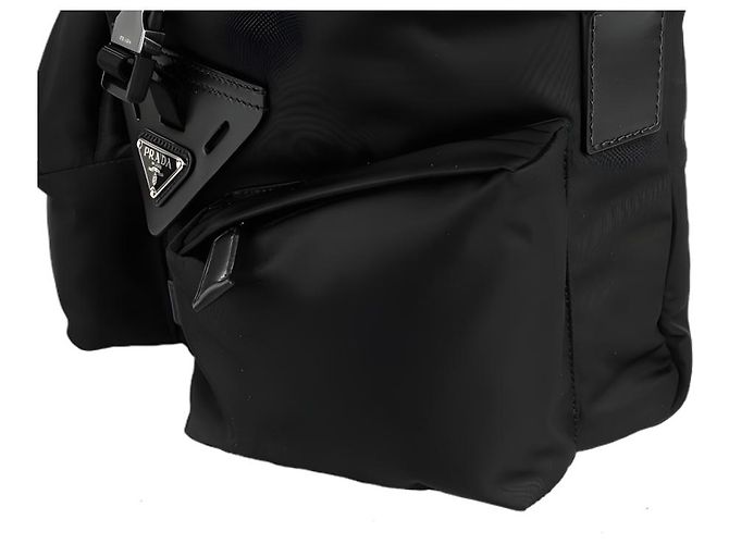 Prada Borsa a tracolla in nylon con logo triangolare Nero - vista 12