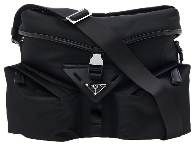 Prada Borsa a tracolla in nylon con logo triangolare Nero - vista 2