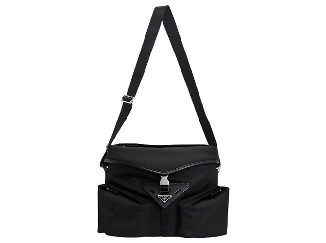 Prada Borsa a tracolla in nylon con logo triangolare Nero - vista 3